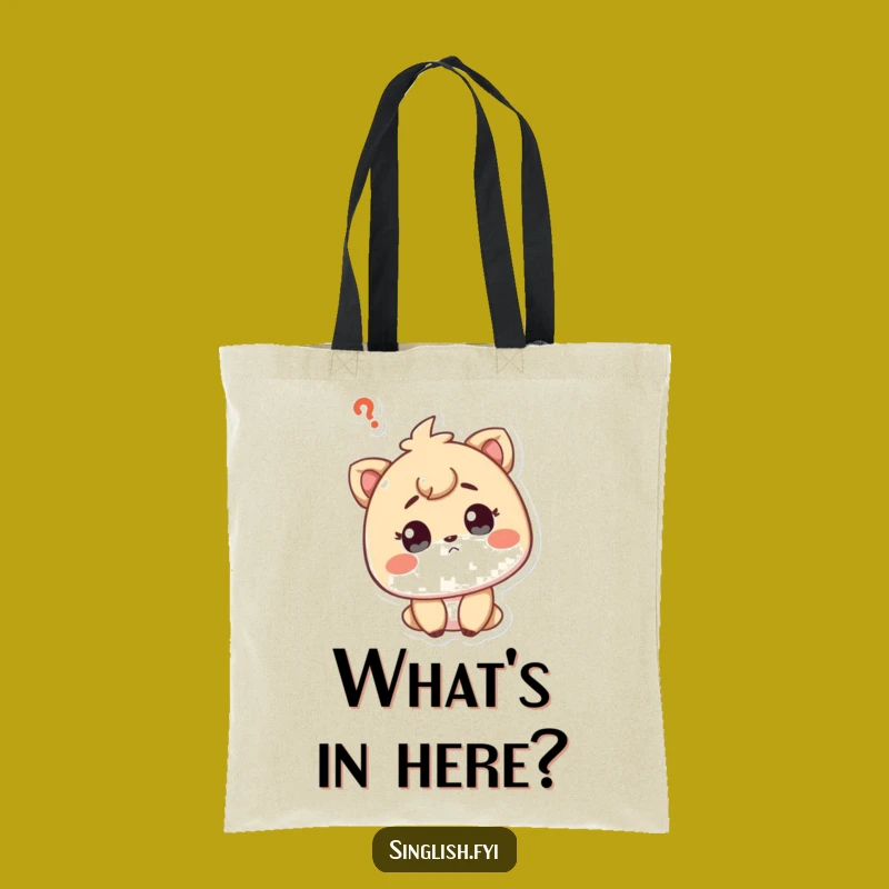 Funny Curious Character Tote Bag - Puzzled Everyday Carry for Perfect Gift