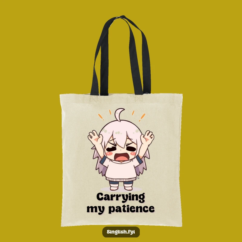 Funny Exasperated Character Tote Bag: Carry Your Chaos Humorously