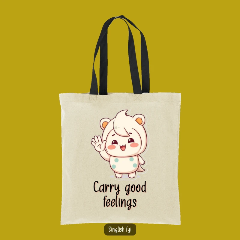 Funny Friendly Wave Tote Bag: Carry Your Hello Everywhere!