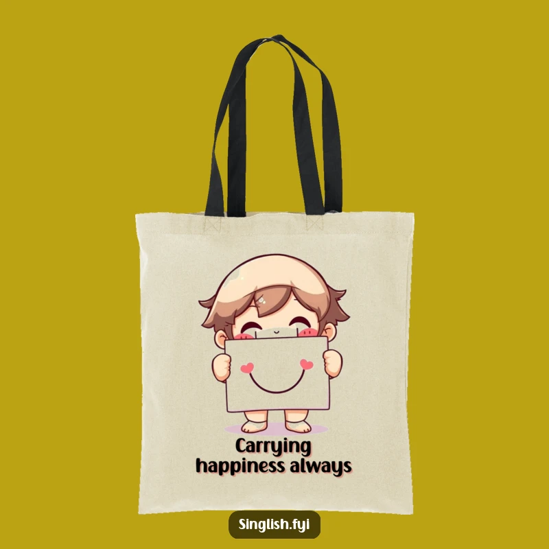 Funny Grinning Character Tote Bag: Carry Your Smile Everywhere