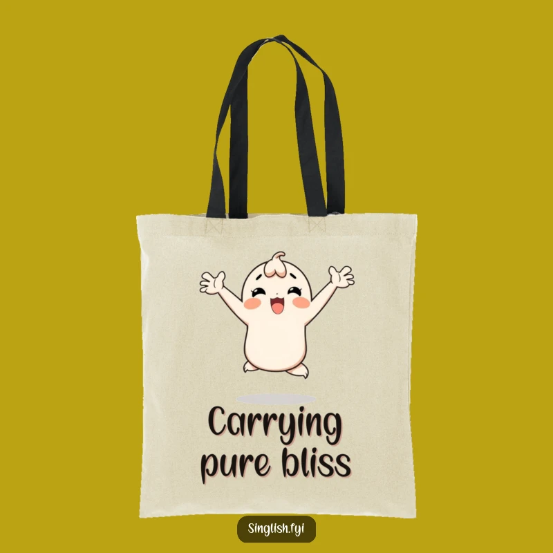 Funny Happy Hop Tote Bag: Carry Your Joy Everywhere!