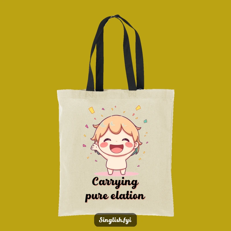 Funny Joyful Confetti Tote Bag, Big Smile Party Carryall, Chic Gift