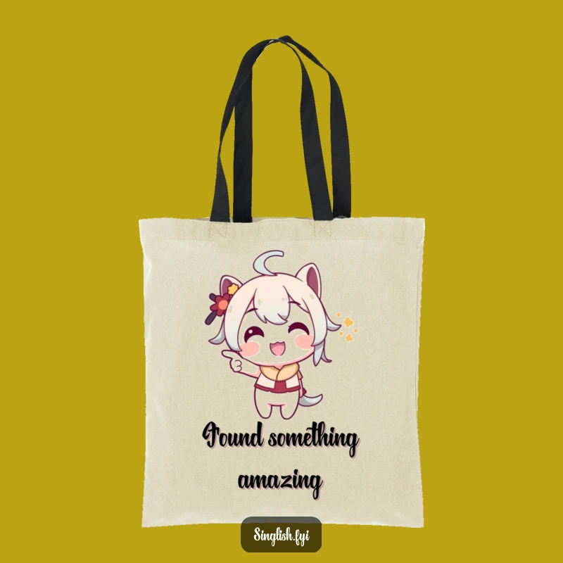 Funny Pointing Tote Bag: Playful Grin Carry-All, Perfect Witty Gift!