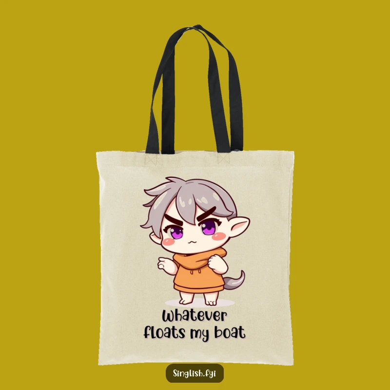 Funny Shrugging Character Tote Bag - Carry Your Nonchalance in Style