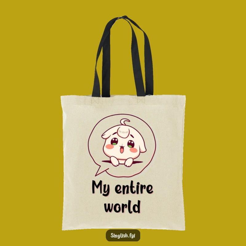 Funny Speech Bubble Tote Bag: Surprised Character - Humorous Carry-All Gift