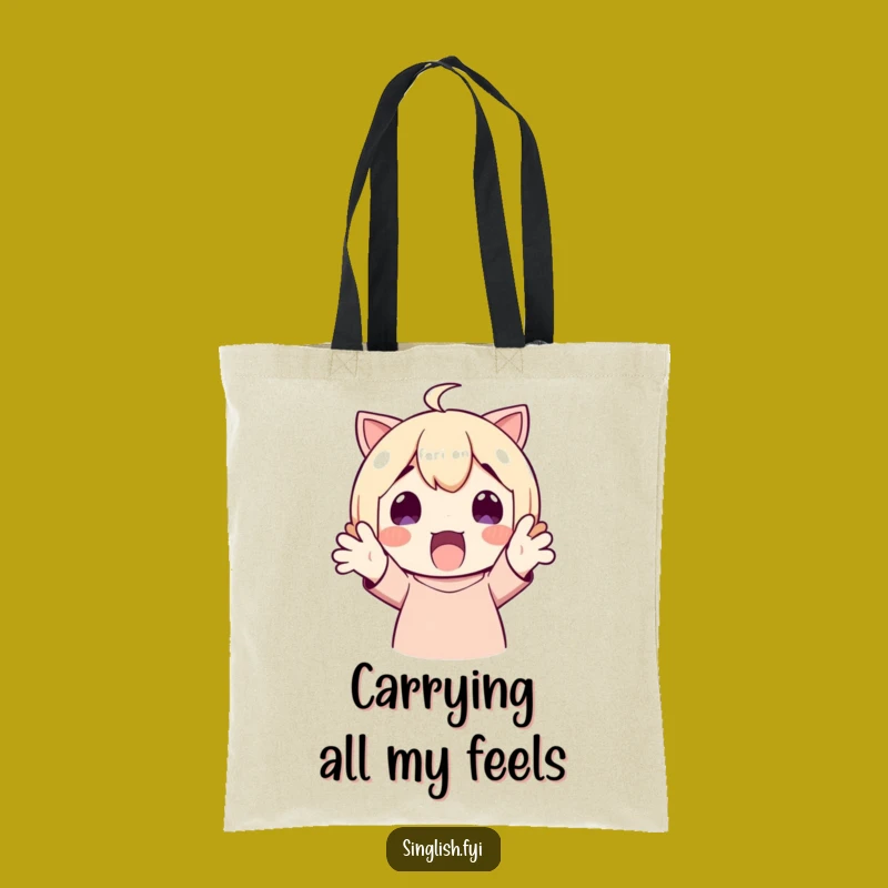 Funny Surprised Character Tote Bag: Carry Your Delight with Style
