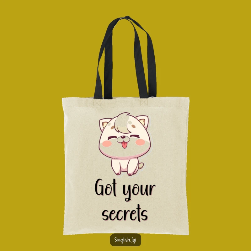 Funny Tongue Out Wink Tote Bag: Playful Character Cheeky Accessory Gift