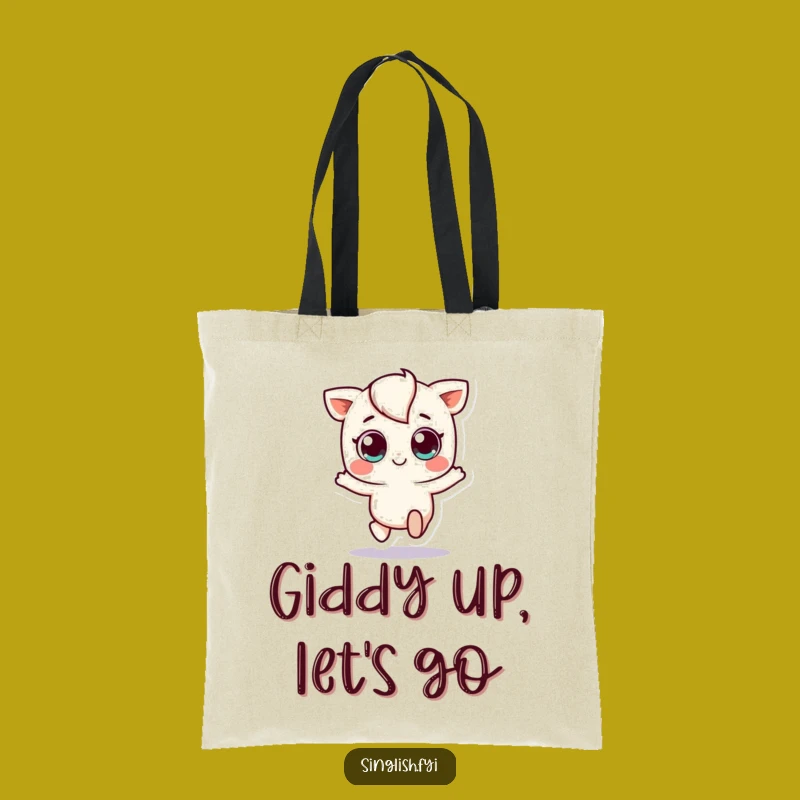 Charming Funny Hopping Character Tote Bag - Carry Your Happiness!