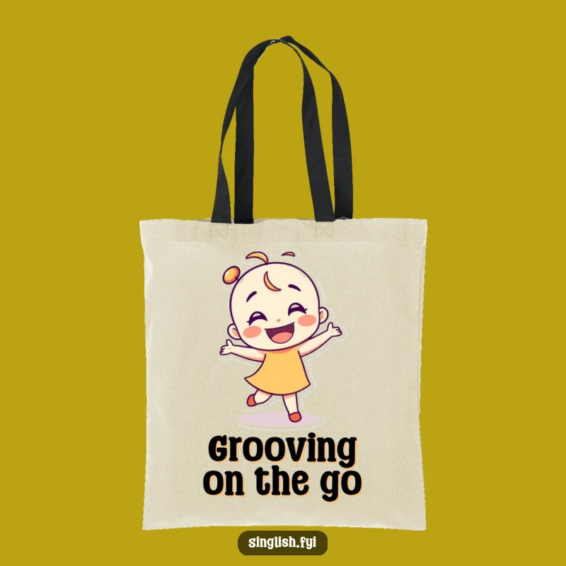 Funny Dancer Character Tote Bag - Clumsy Joyful Carry Bag - Wonderful Funny Gift for Enthusiasts