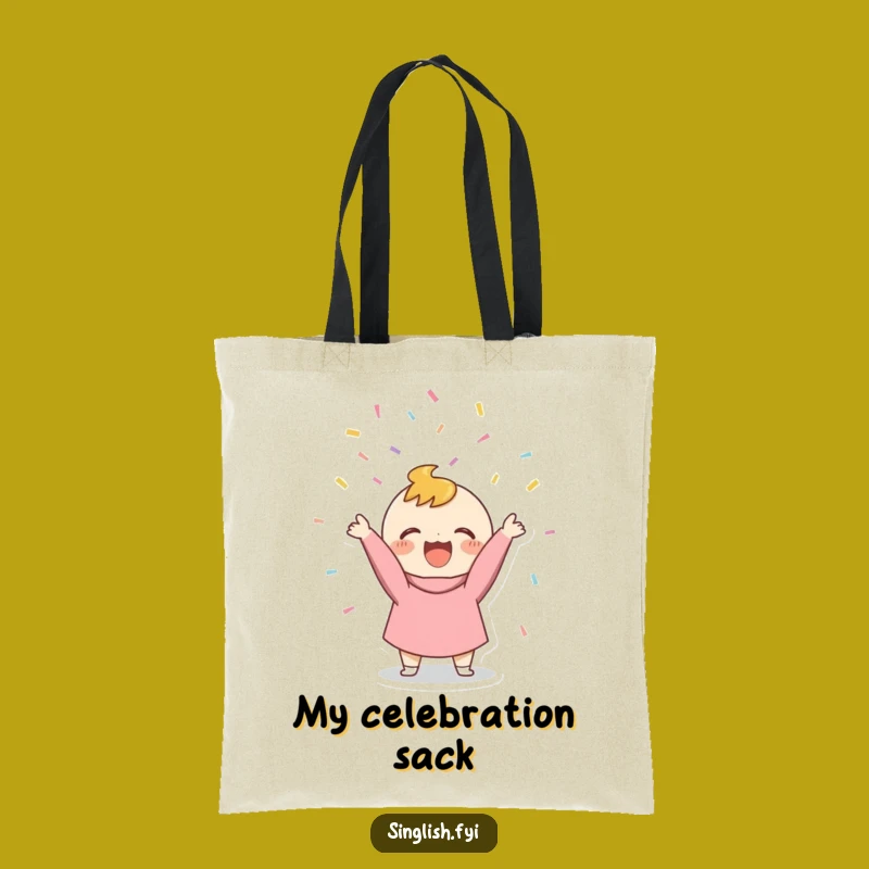 Funny Confetti Thrower Tote Bag: Joyful Character Everyday Accessory Gift
