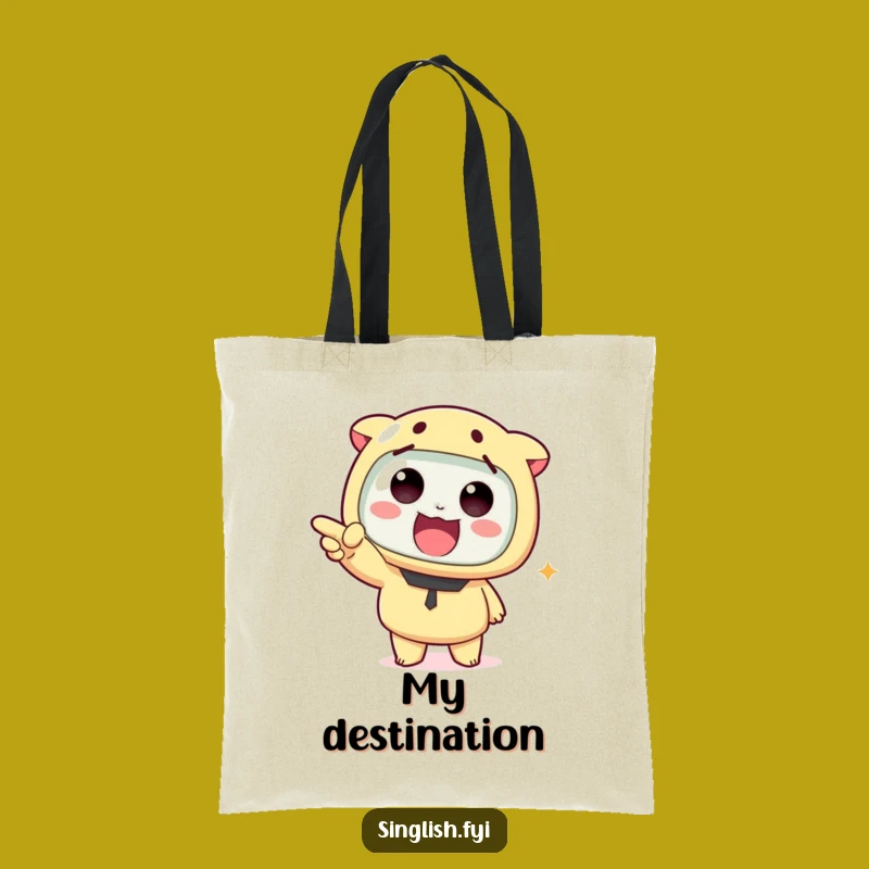 Spacious Funny Pointing Character Tote Bag - Carry Your Laughs Everywhere!