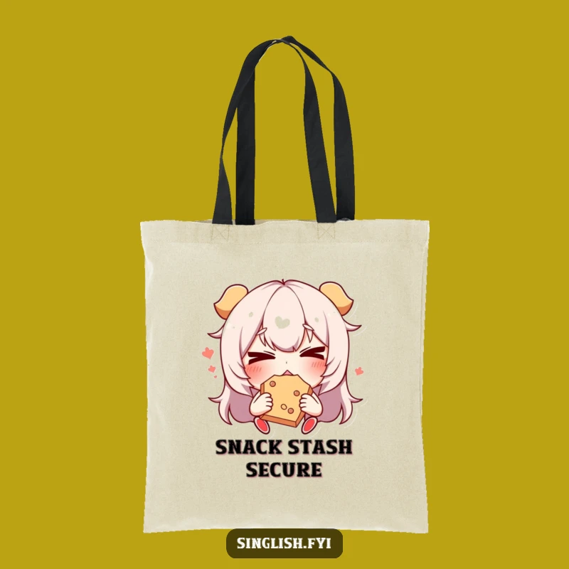 Funny Snack Face Character Tote Bag: Carry Your Snacks with Humor