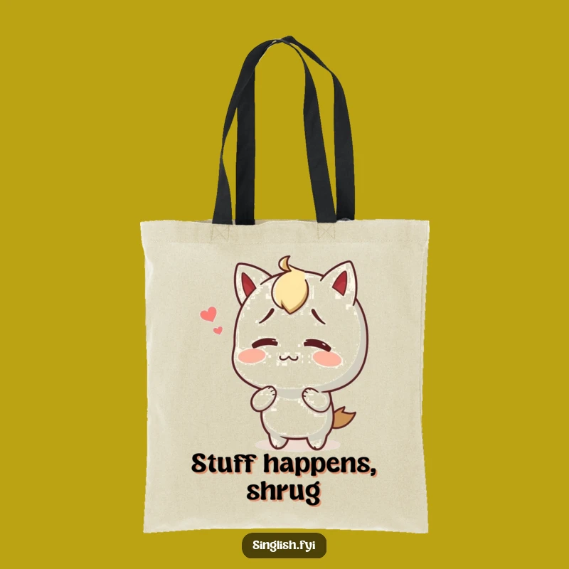Funny Shrug Character Tote Bag: Carry Your Thoughts with a Smile!